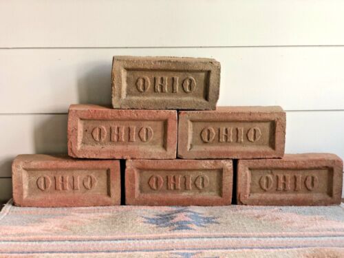 Antique OHIO Bricks CLAY Early 1900s GARDEN U-Choose # YARD Doorstop PAPERWEIGHT