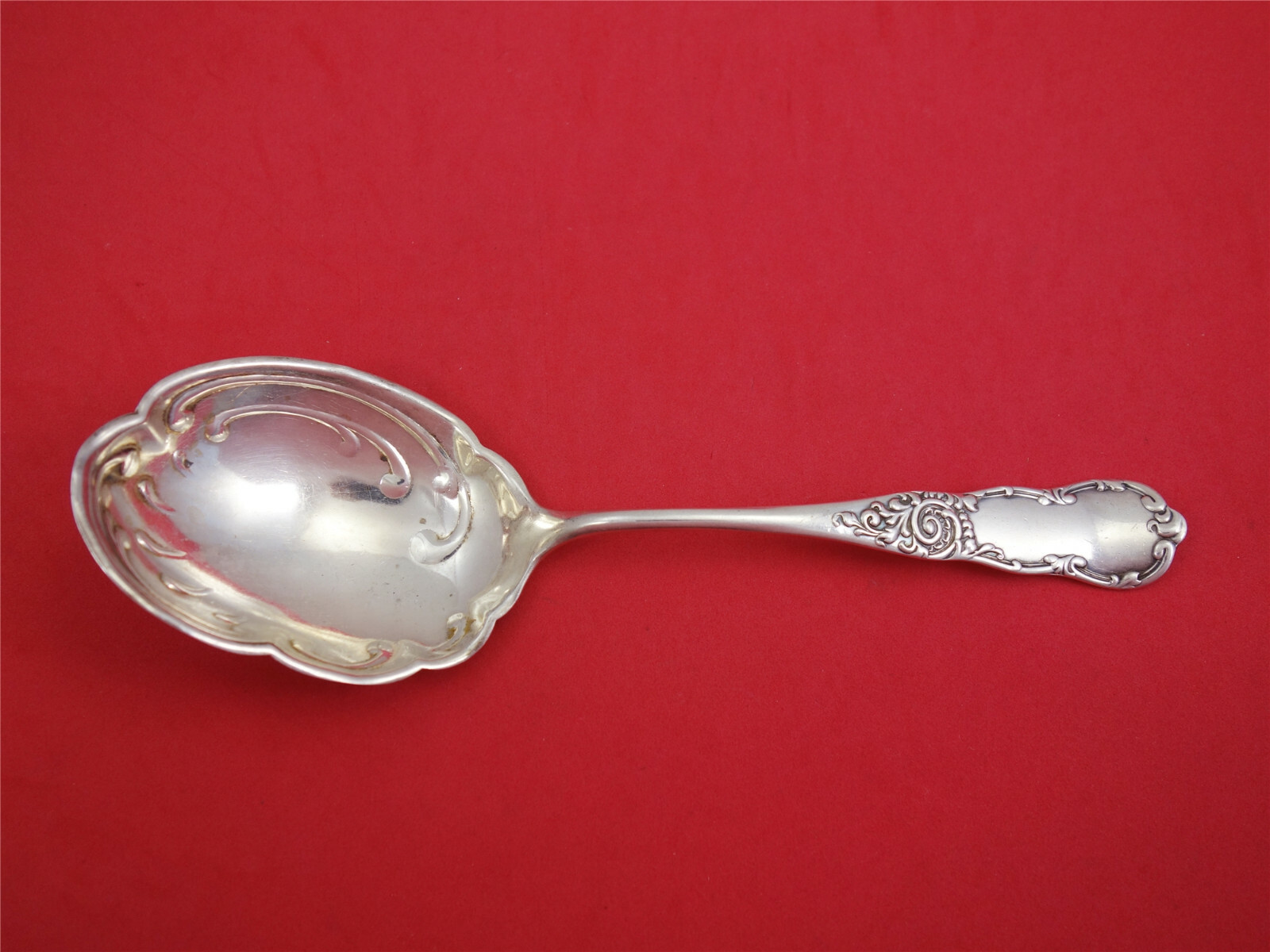 Lenox by Knowles Sterling Silver Preserve Spoon Scalloped 8 3/4