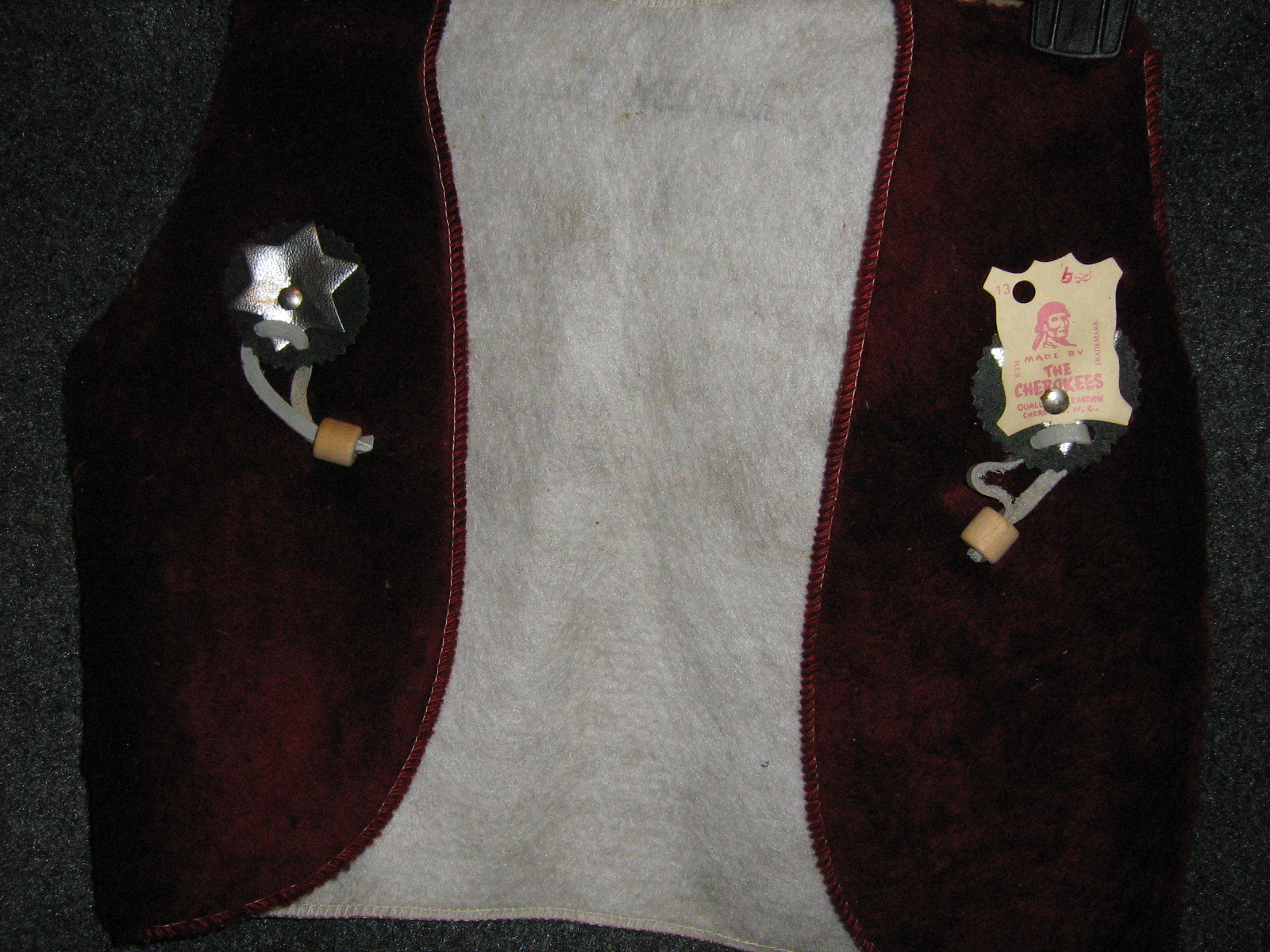 Qualla Cherokees Vintage Child's Western Clothing Toy Vest **New Old Stock**