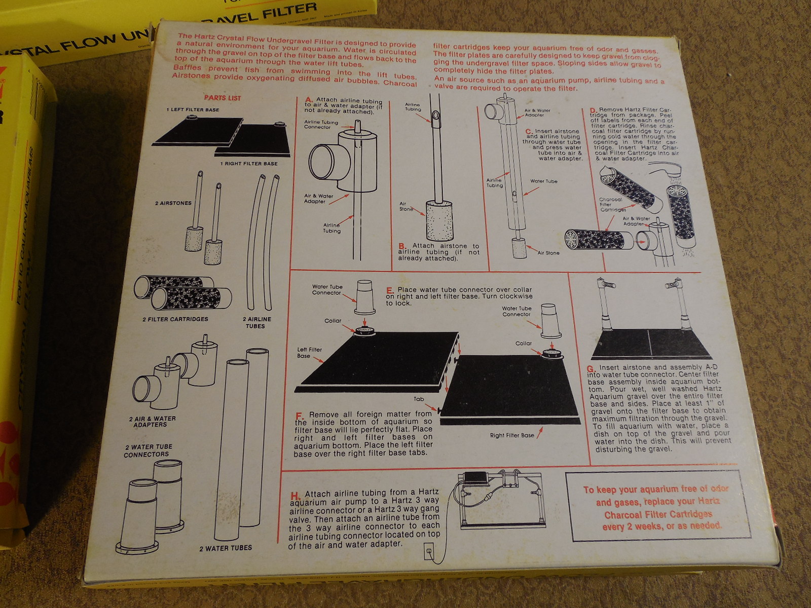 Lot of 4 Hartz Crystal Flow Undergravel Filter for 10 Gallon Fish Tank Aquarium