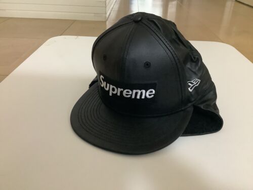 AUTHENTIC SUPREME x NEW ERA LEATHER EARFLAP BOX