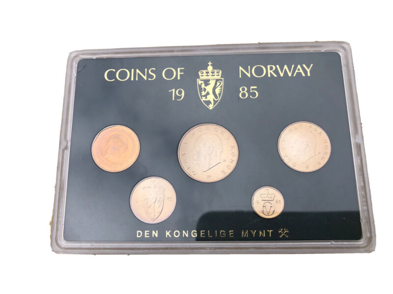 NORWAY 5 Uncirculated Coins 1985 Coin Set from the Royal Mint