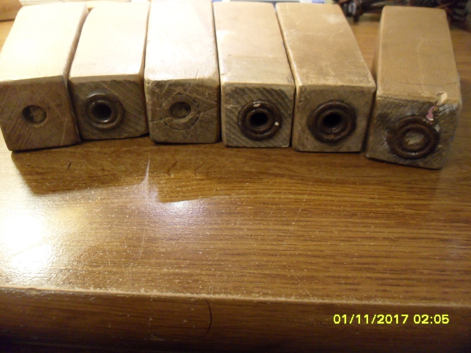 LOT OF 6 VINTAGE MID CENTURY SQUARE TAPERED 6