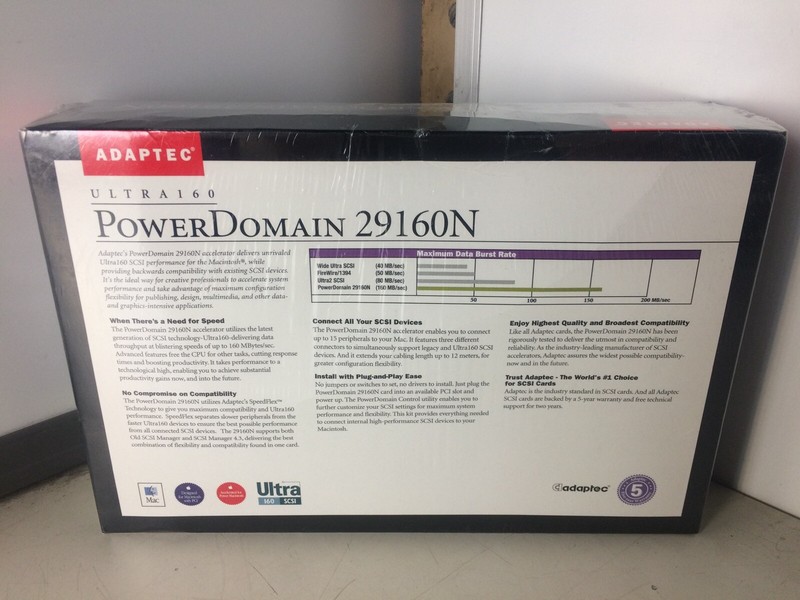 Adaptec PowerDomain 29160N Ultra160 SCSI New in Box For Power Macintosh