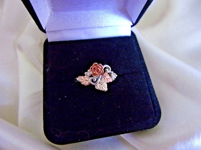 12K BLACK HILLS SOLID GOLD LEAFS Rose Ring Sz    7, 8,  9,  10,  Only