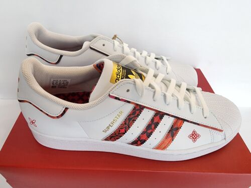Adidas Originals Superstar Sz 10 Lunar New Year White Red Adidas Originals Superstar Sz 10 Lunar New Year White Red