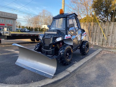 ENCLOSED HEATED, LOADED, POLARIS ACE, WINCH, SNOW PLOW, BOX, BRAND NEW SS WHEELS