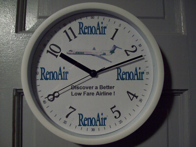 RENO AIR  MD-80 WALL CLOCK MAD DOG AMERICAN AIRLINES  US AIRWAYS  TWA  OZARK