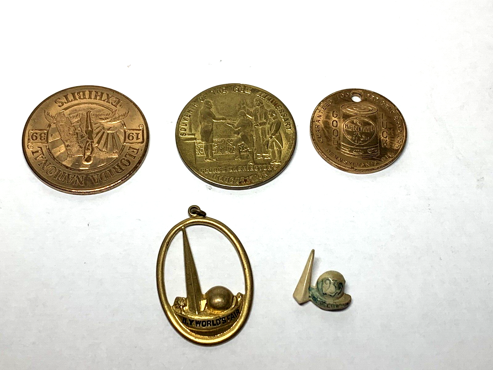 1939 New York World's Fair Lot of Tokens & Charm = See List