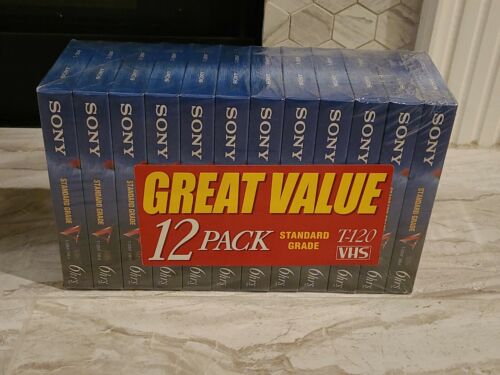 Sony 12 pack Premium Grade 6hr T-120 Blank VHS Tapes Sony 12 pack Premium Grade 6hr T-120 Blank VHS Tapes