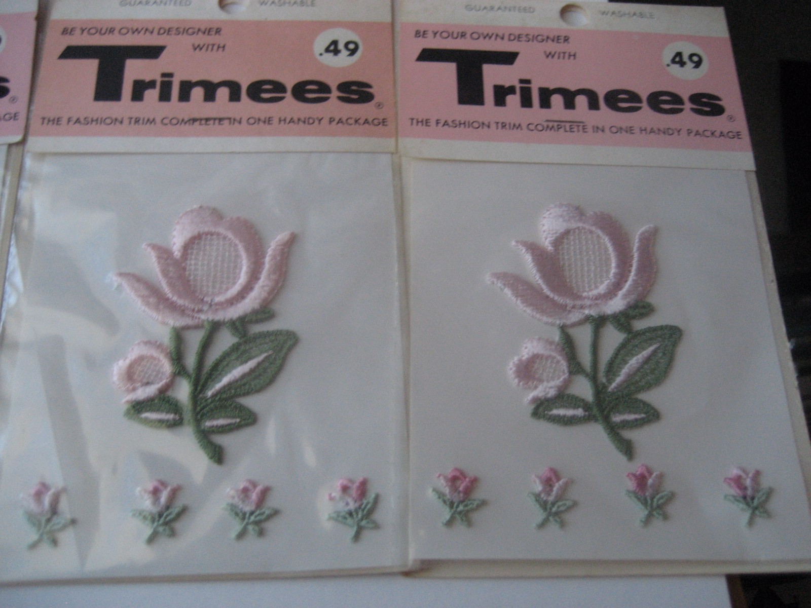 LOT-5 TRIMEES INCORPORATED 1950's EMBROIDERED APPLIQUES/NEW YORK CITY, NY/NOS