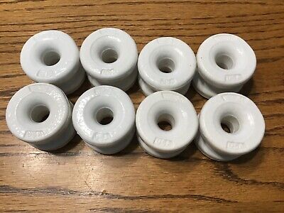 Lot of 8 Vintage White Porcelain Insulator Electric Fence Made In USA WP 36