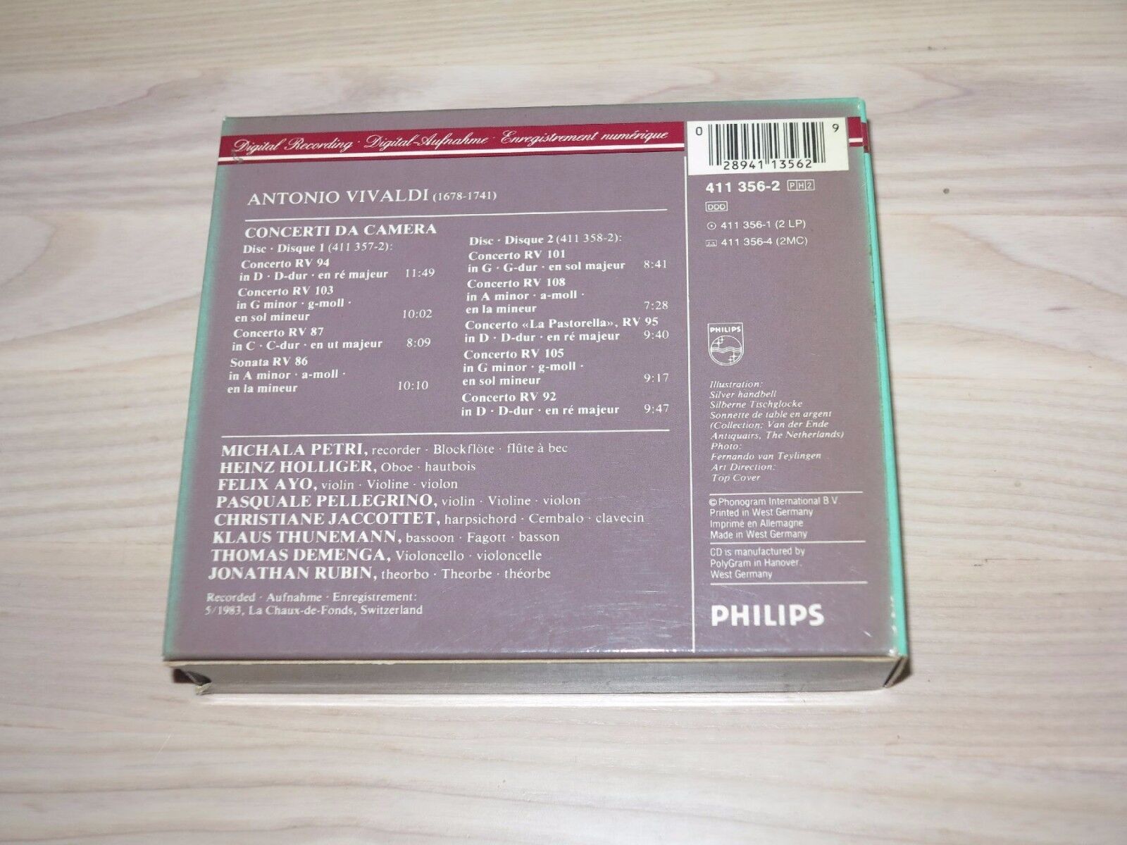 ::Petri Holliger Ayo Thunemann 2 CD Box - Concerti da Camera/Philips IN VG