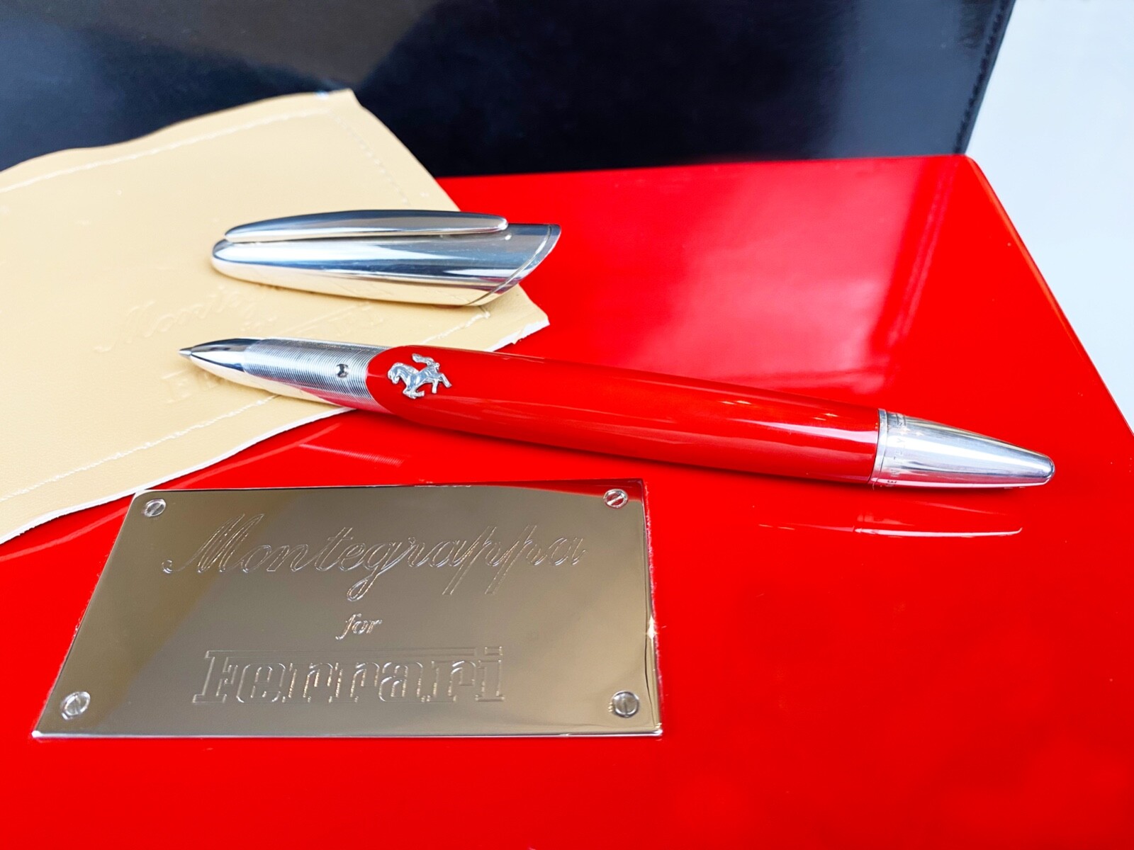 【中古】 Raf Ferrari / Pauper MONTEGRAPPA FERRARI LIMITED EDITION SILVER/RED ROLLERBALL