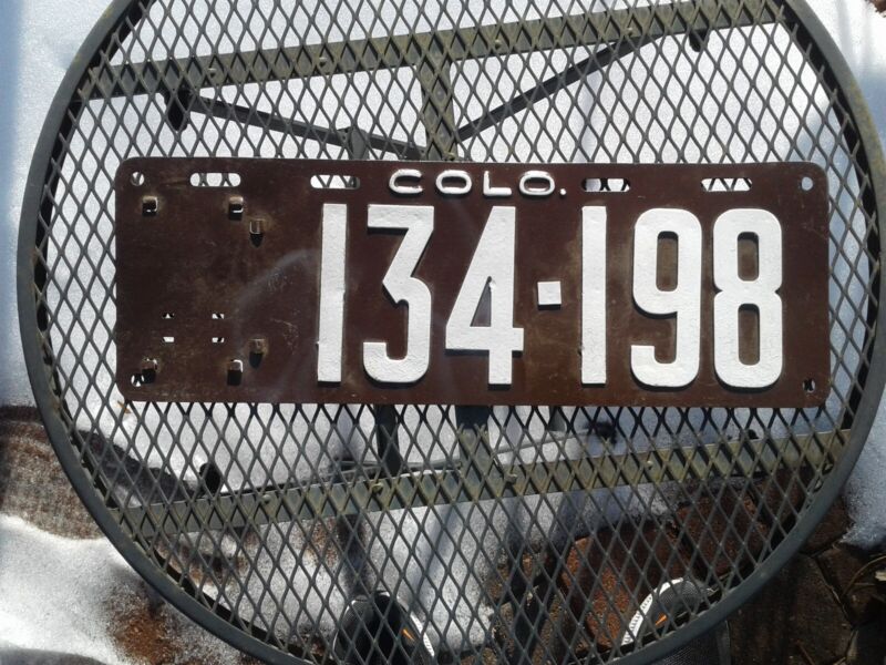 1919 1920 Colorado License Plate 