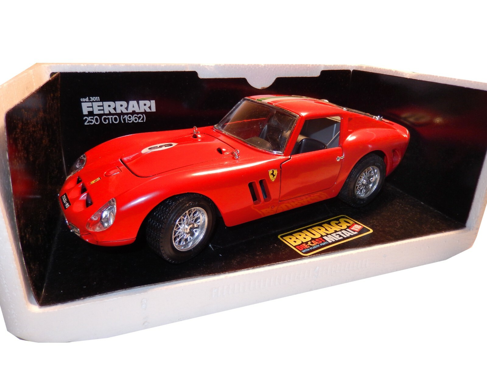 ミニカー burago FERRARI 250GTO 1/18 Burago 1/18 Scale Diecast 3011 - 1962 Ferrari 250 GTO - Red