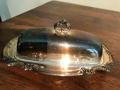 Gorham Midcentury butter dish silver plated 60/'s modern atomic space age Danish Scandinavian style