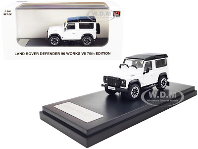 LAND ROVER DEFENDER 90 WORKS V8 ''70TH ED'' WHITE 1/64 DIECAST LCD MODELS LCD64016