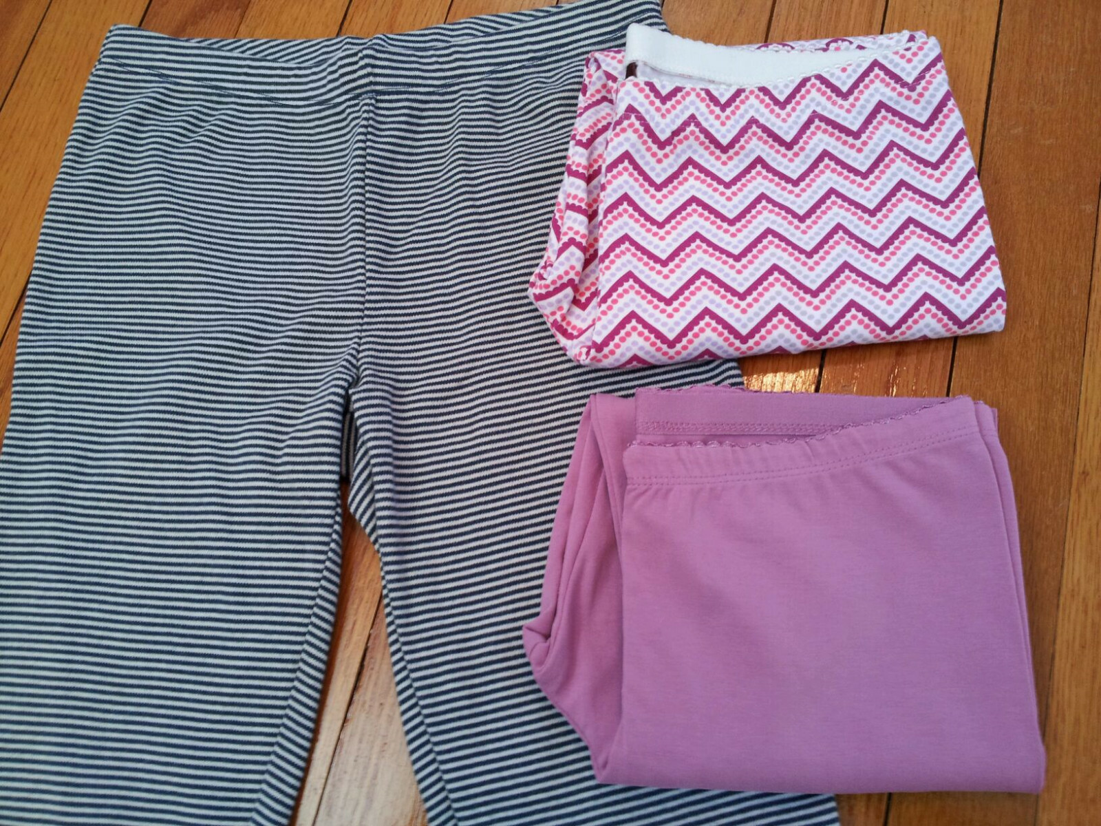 TEA Collection 3 PAIR! Girls size 12 striped leggings & capri / cropped FUN LOT