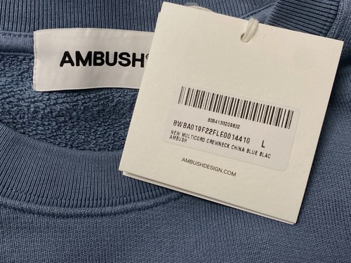 Pre-owned Ambush $730  Women's Blue Long-sleeve Drawstring Sweatshirt Sweater Size L