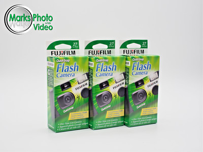 3 Fujifilm 35mm 27 Exposure Disposable Cameras One Time Use EXPIRES 01/2026