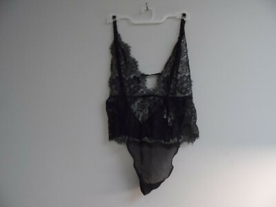 Adore Me Women's Lingerie Lace Mesh See Through Bodysuit 07252 Black XL