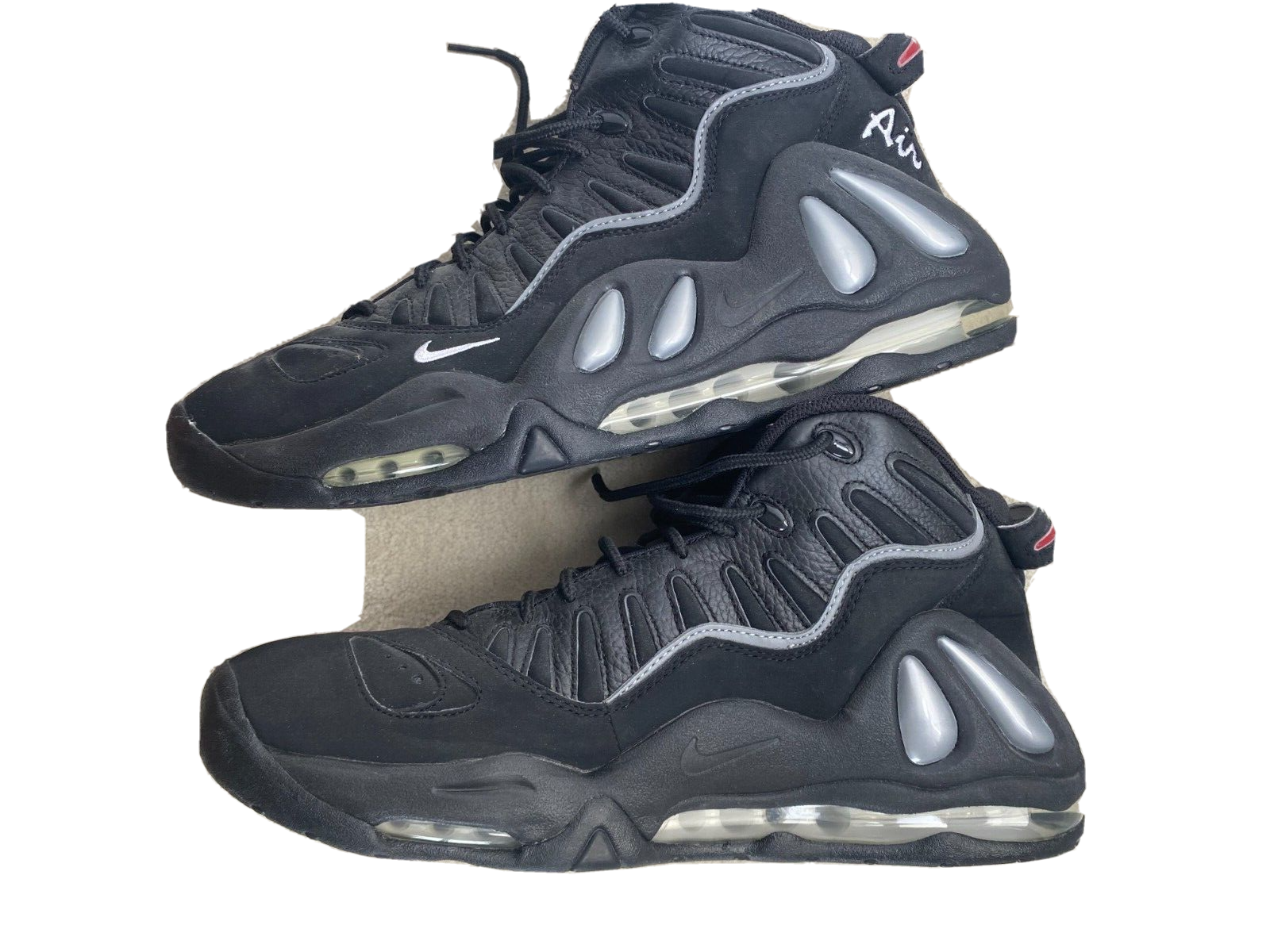 Brand New Nike Air Max Uptempo Black Metallic Silver 399207