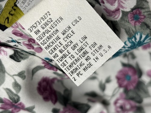 Vintage Stuart Alan Womens Suit 16 Pink 2pc Floral Cottage Skirt Jacket USA 2891