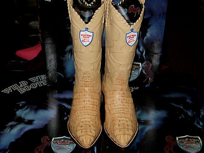 Pre-owned Wild West Boots Wild West Oryx Genuine Crocodile Hornback Western Cowboy Boot J-toe Ee+ 2990211 In Oryx Tan
