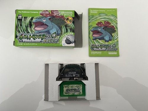Gameboy Advance Pokemon w/box Manuel Leaf Green NTSC-J