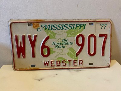 Plaque immatriculation américaine Mississippi US american license plate ORIGINAL