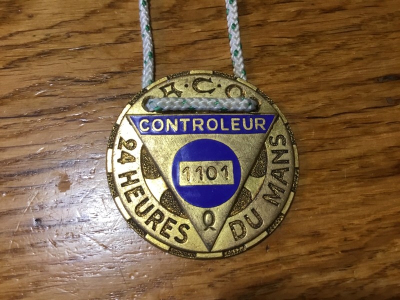 Rare Medaille Badge Controleur 24 Heures Du Mans Emaille
