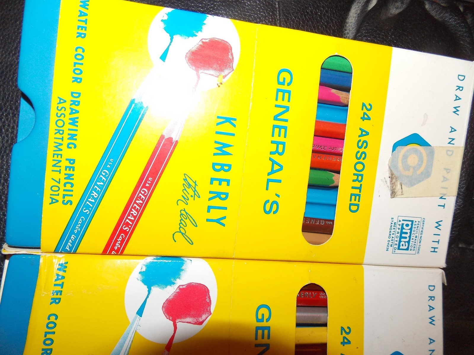 Vintage SET of 46 GENERAL'S MULTI color Water Color Draw PENCILS PENCILS USA