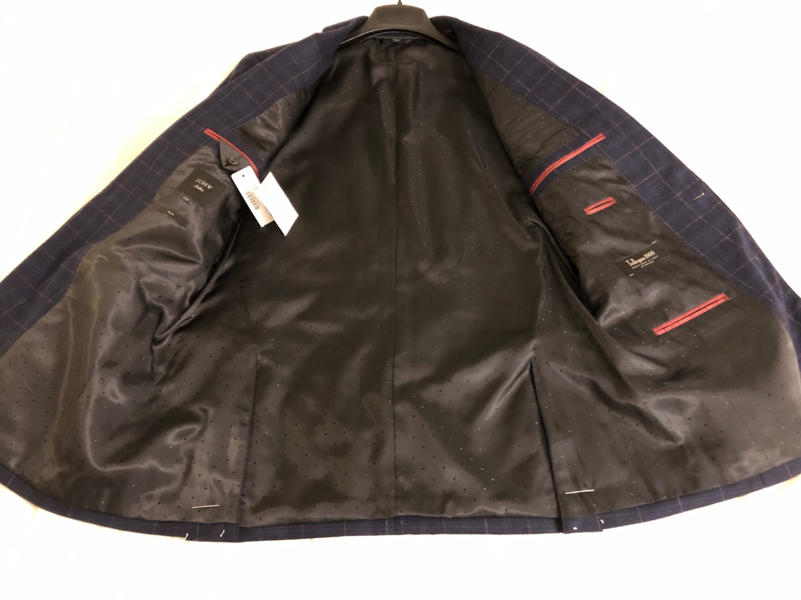 Pre-owned Jcrew J.crew Ludlow Jacket In Italian Stretch Windowpane Wool, Roger Navy Check, 38s In Multicolor