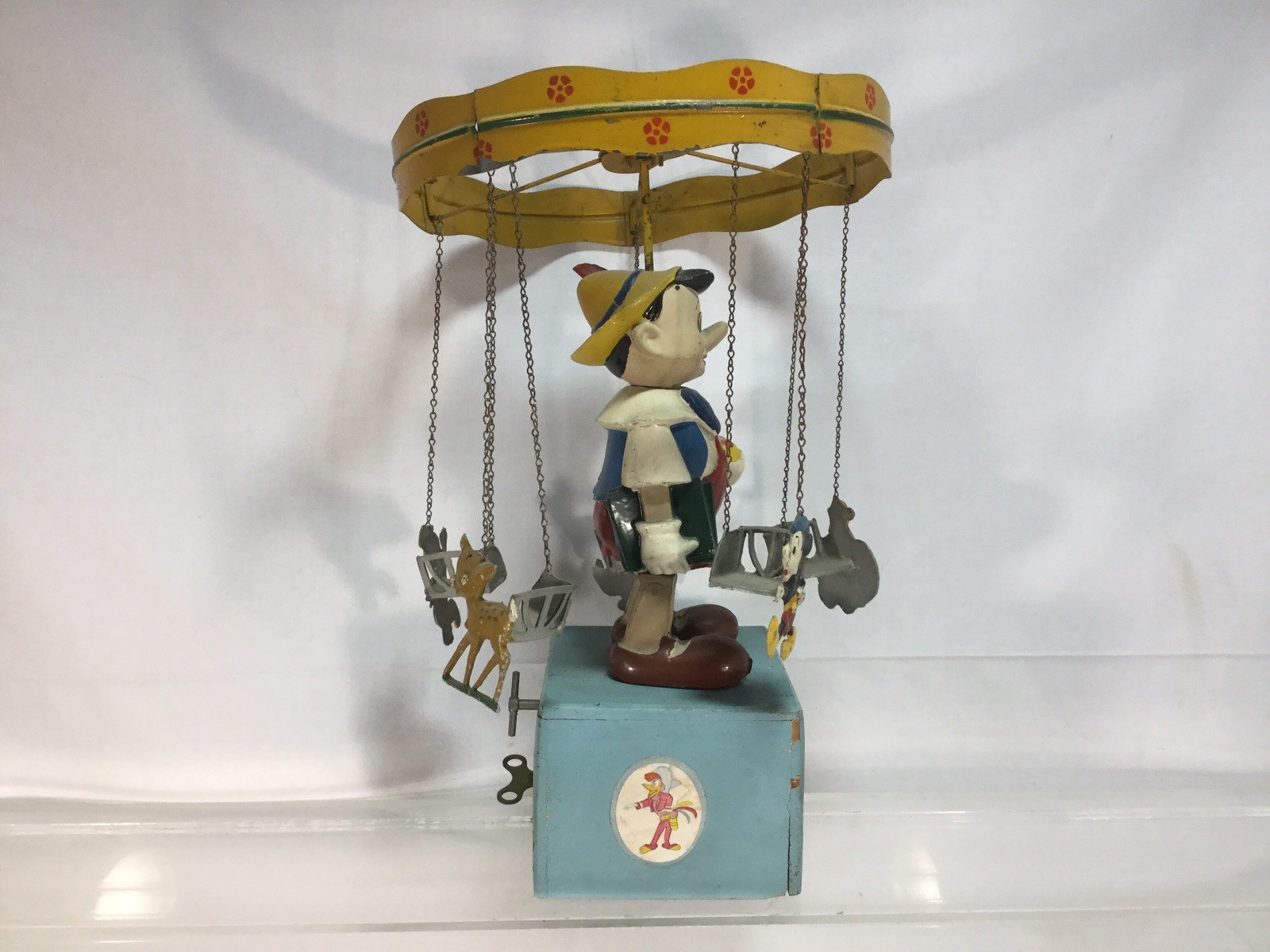 1950s Jouets Creations Of France Pinocchio Windup Carousel Music Box