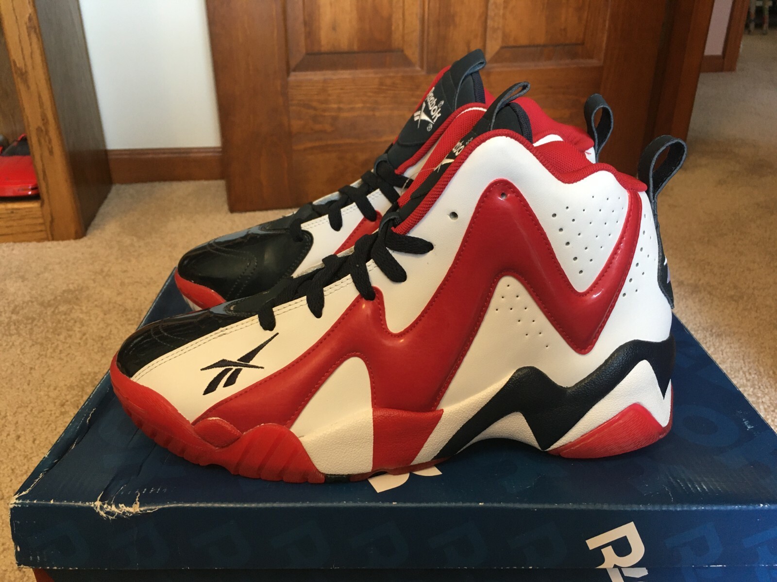 2013 Mens Size 10.5 Reebok Kamikaze 2 II USA DC White Red