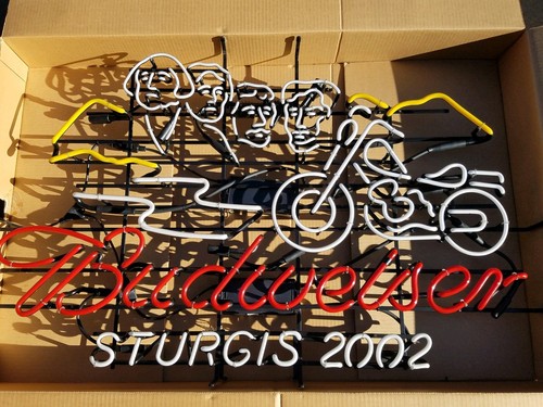 LARGE 2002 STURGIS BUDWEISER NEON SIGN - BRAND NEW IN BOX