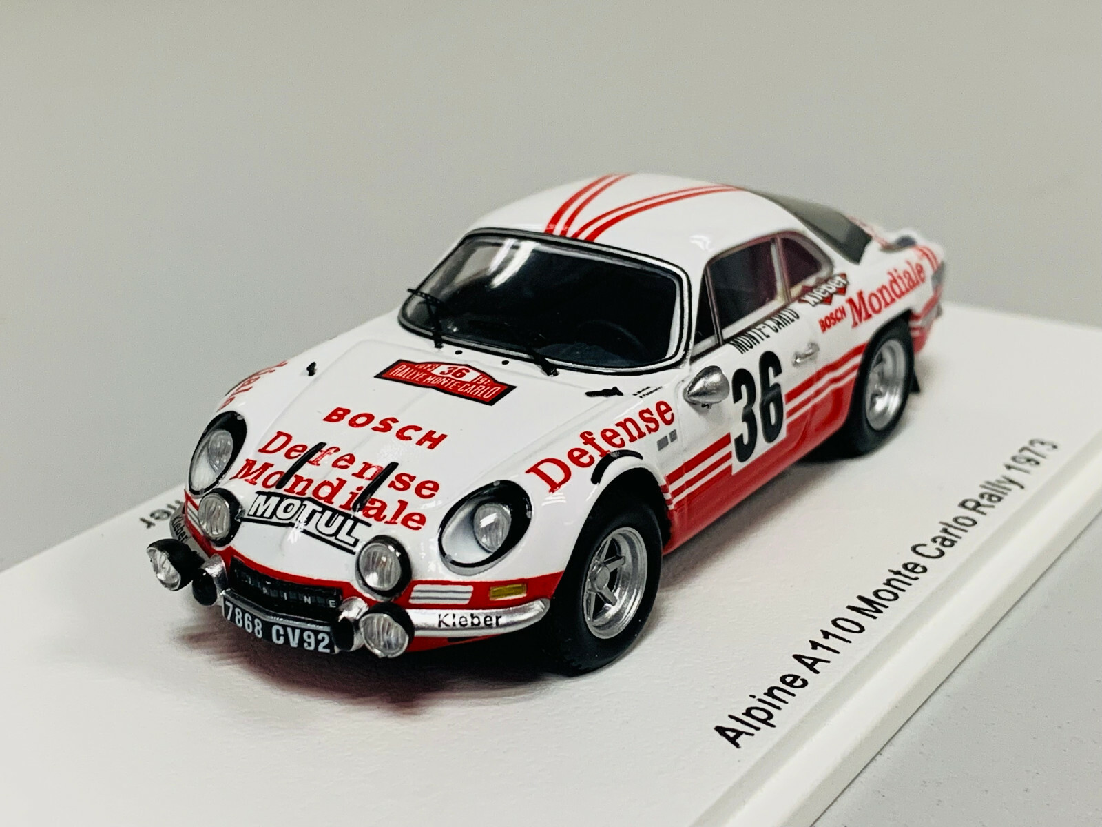 ミニカー Alpine Renault A110 18 1973 Monte Carlo Spark Renault Alpine A110 n°36 Rallye Monte Carlo 1973 1/43
