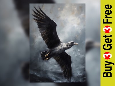 Dynamic Seagull Art Print - Coastal Bird 5'' x 7'' Wall Art