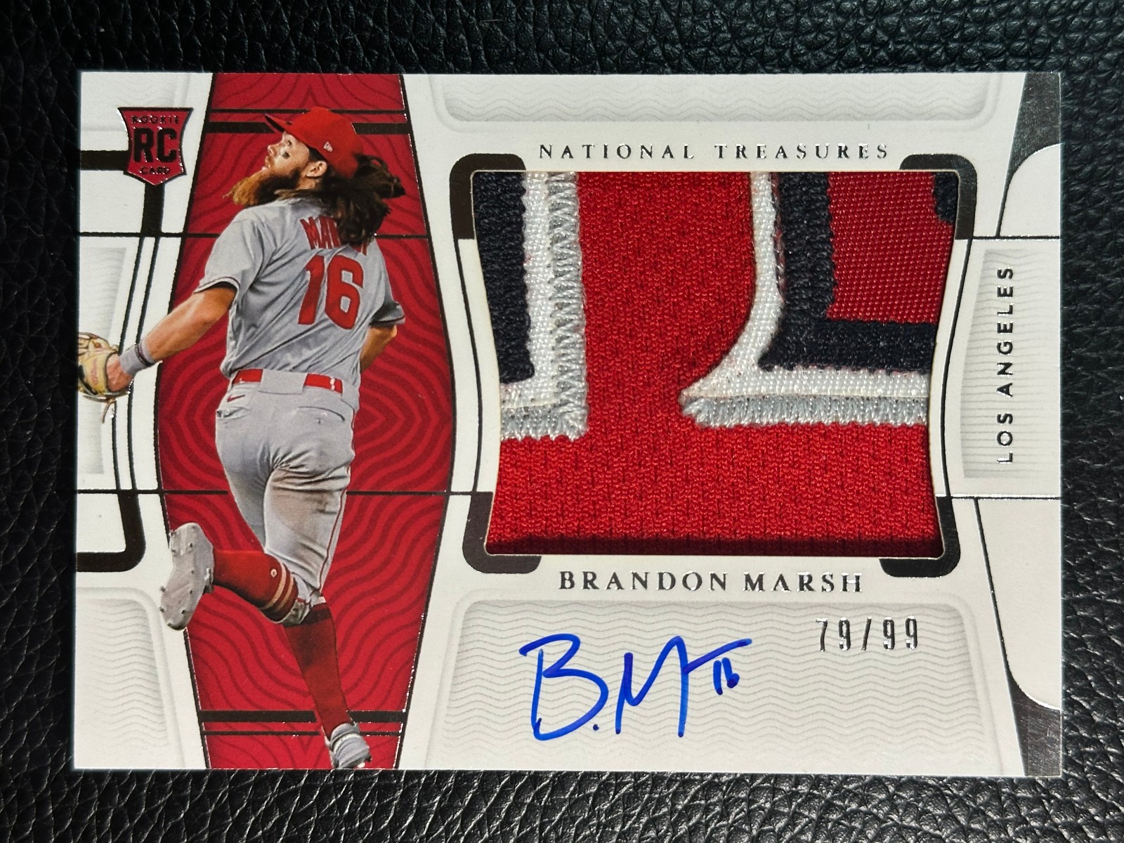 2022 National Treasures RPA #111 Brandon Marsh 79/99 Auto Patch RC Rookie