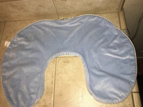 Boppy Nursing Pillow Cover Velour Blue  Geometric Pattern