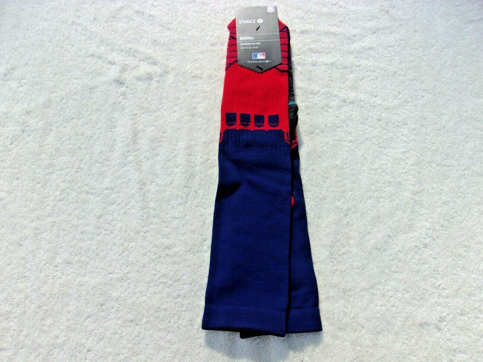 NWT Stance MLB over the calf baseball socks, men's M, Texas Rangers, blue & red