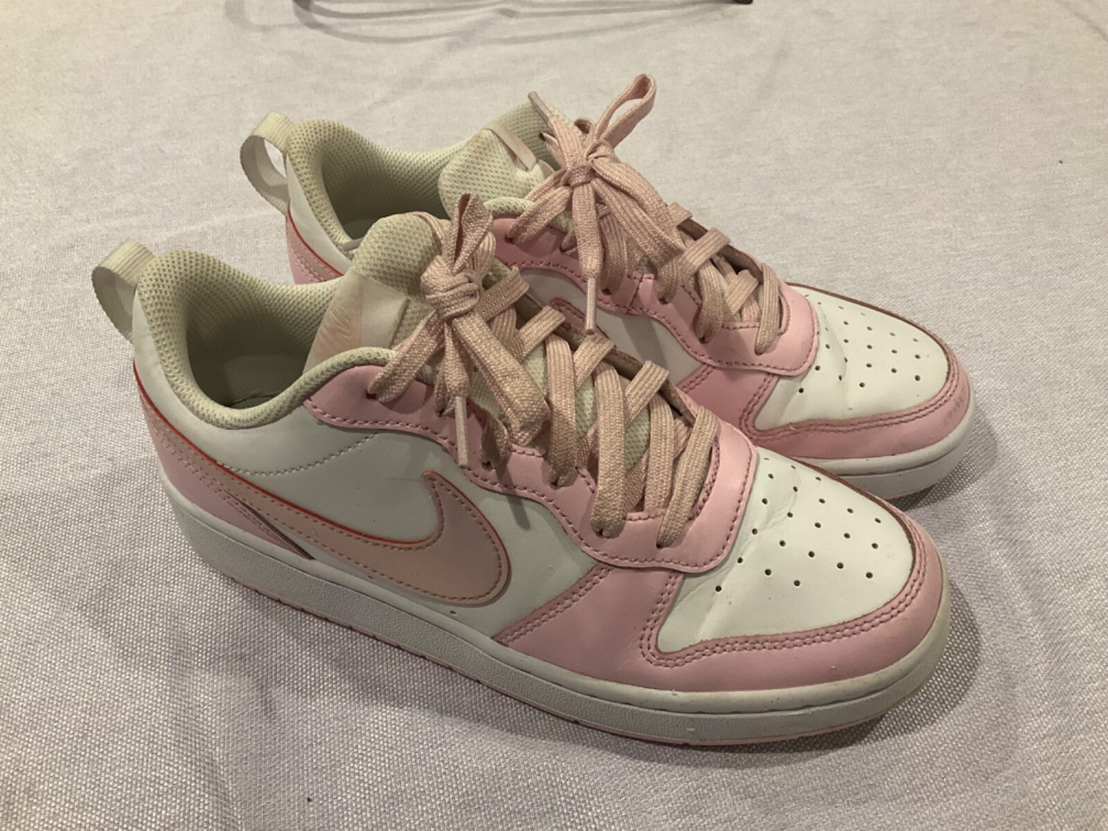 Nike COURT BOROUGH LOW 2 Kids Youth 6.5 Barbie White Pink