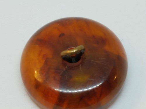 Vintage Bakelite Button with Brass Lion