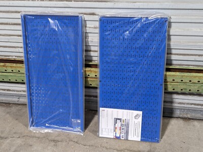 Wall Control 35P-3248BU Set of 3 Industrial Metal Pegboard Toolboard 32'' x 16''