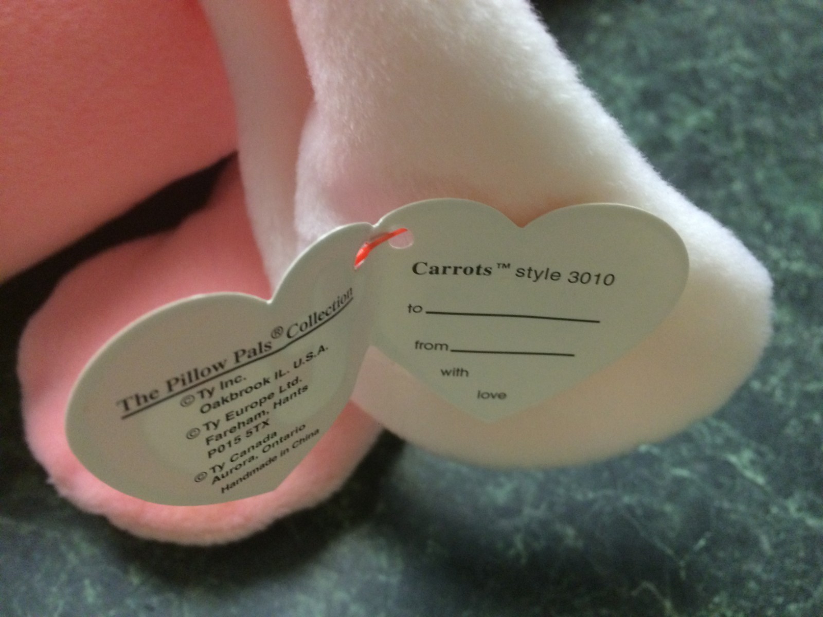 Ty Pillow Pals Carrots Bunny Rabbit Plush 13