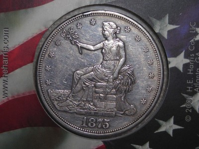 1875-CC TRADE Silver Dollar 1875CC LOT #1 HIGH GRADE XF/XF+ DETAILS