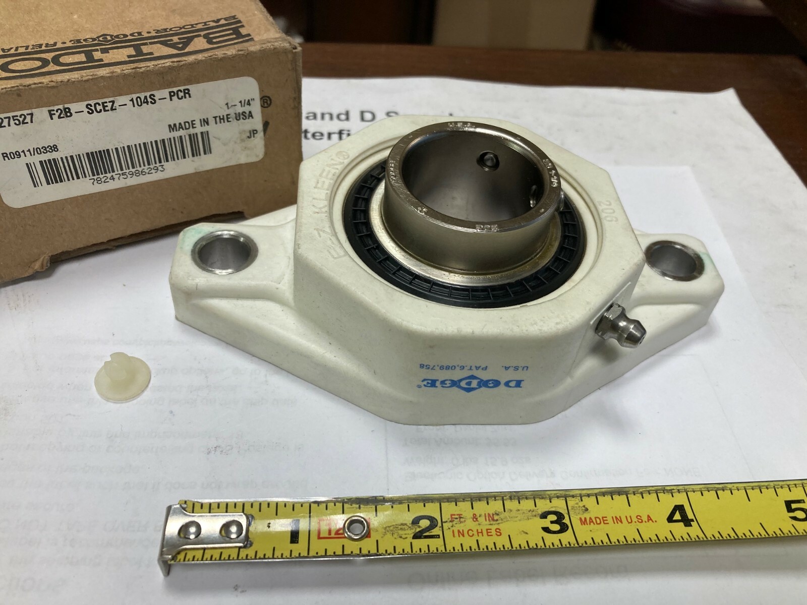 ⭐︎M.U.⭐︎ Dodge 127527, Flange Bearing, 2-Bolt, Polymer, 1-1/4