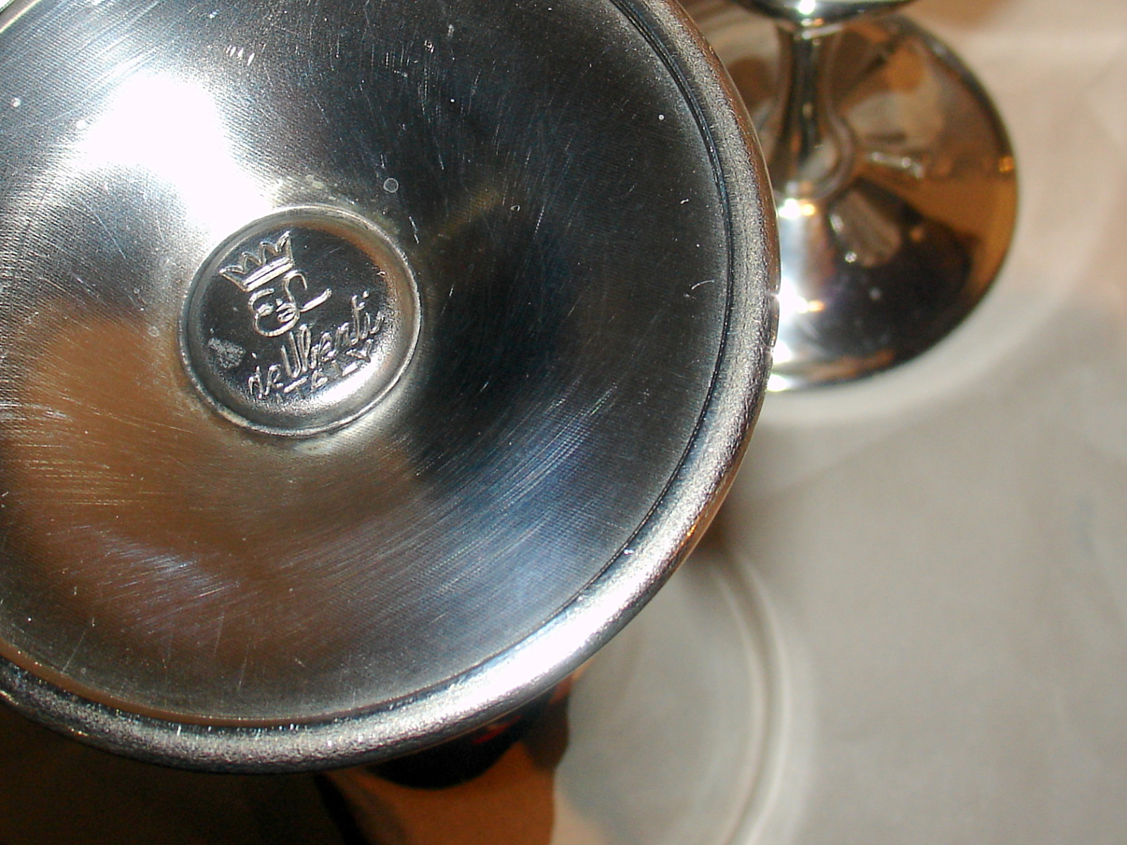 2 De Uberti Italy silverplate wine goblets chalices engravable wedding party