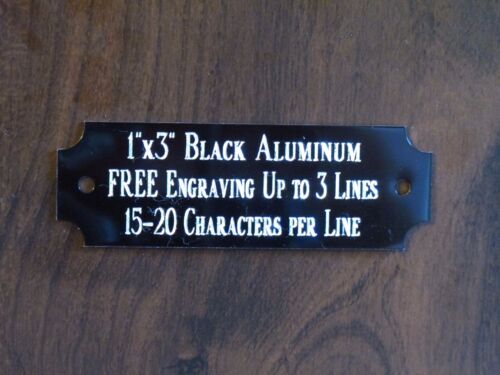 1"x3" BLACK NAME PLATE ART-TROPHIES-GIFT-TAXIDERMY-FLAG CASE FREE ENGRAVED